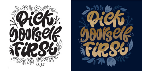 Fototapeta premium Funny hand drawn doodle lettering quote. Lettering pring for t-shirt, mug, shopper, clothes 