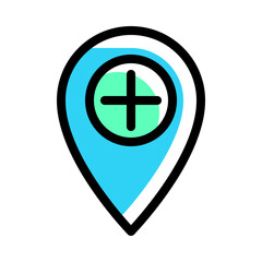 New location icon vector illustration in colored outline style