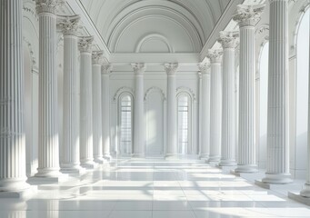 Fototapeta premium Hall with White Walls