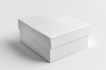 Fototapeta premium White Box Packaging Mockup on Isolated Background created with Generative AI