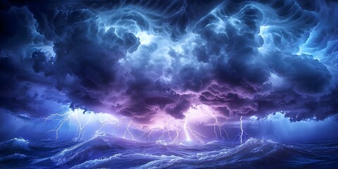 Image of ominous dark clouds and lightning representing fear tactics in cults. Concept Religion, Cults, Fear Tactics, Ominous Clouds, Lightning
