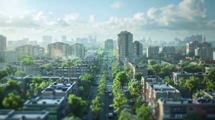 Modern Cityscape with Towering Skyscrapers