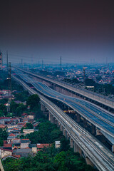 Aerial view of the entrance to Jakarta from the Bekasi Highway Railway