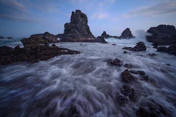 Landscape and seascape in Gigi Hiu, Lampung, Indonesia.