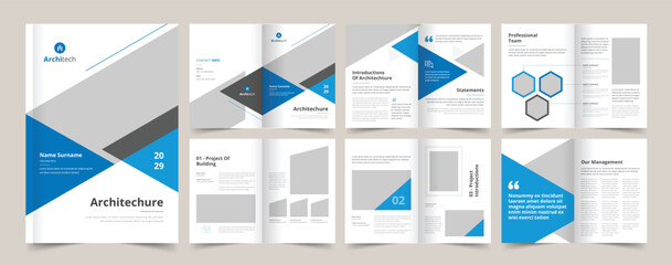Architecture Portfolio Template, Portfolio Design for Architecture and Interior, A4 Size Brochure