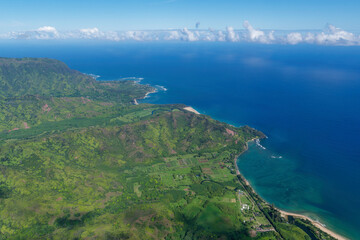 Aerial view of the Island of Kauai, Hawaii, USA