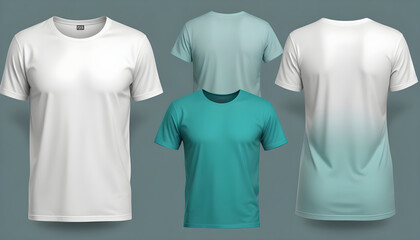 Mockup template white t shirt round neck men and women 16