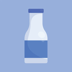 Milk bottle icon vector. bottle of fresh milk illustration. healthy milk glass bottle