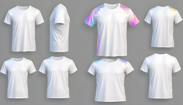 Mockup template white t shirt round neck men and women 18