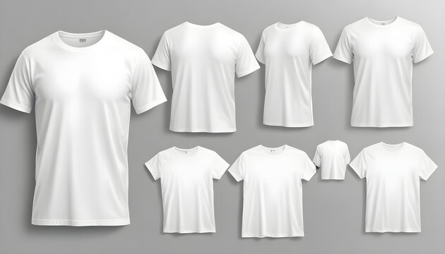 Mockup template white t shirt round neck men and women 19