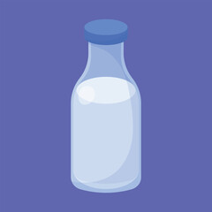 Milk bottle icon vector. bottle of fresh milk illustration. healthy milk glass bottle