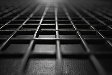 A metal grate close up with a dark backdrop
