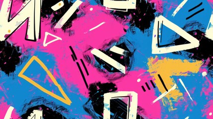 Abstract grunge memphis hip hop style background. Chaotic texture