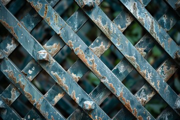 Close up of rusty metal lattice