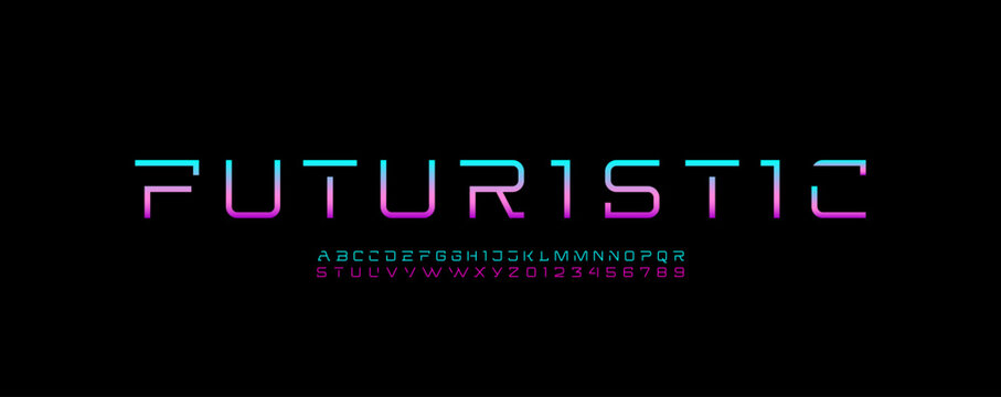 Digital modern alphabet technology font