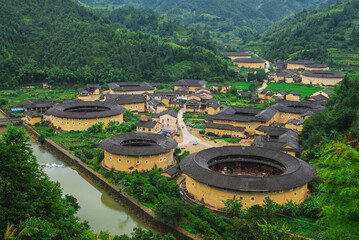 Hekeng Tulou cluster in Hekeng village in Shuyang town, fujian, china