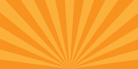 orange sun and retro creative vector ray sunburst background. abstract striped spiral light with bright line wave wallpaper design.