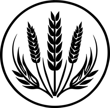 recommend clip art: Wheat silhouette icon isolated on white background