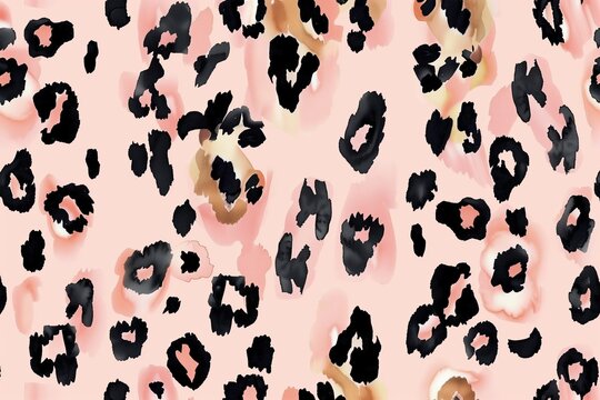 Illustration of a leopard print background in pink colors