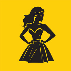 Woman or ladies dress silhouette vector illustration