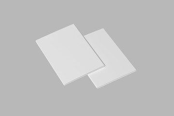 Blank Front and Back Cover A4 Bifold Brochure Mockup  with a soft grey background