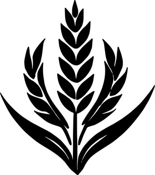recommend clip art: Wheat silhouette icon isolated on white background