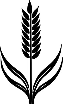recommend clip art: Wheat silhouette icon isolated on white background