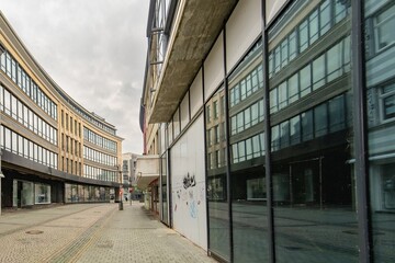 desolate pedestrian zone in a german city