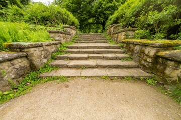 stone staircase in a park