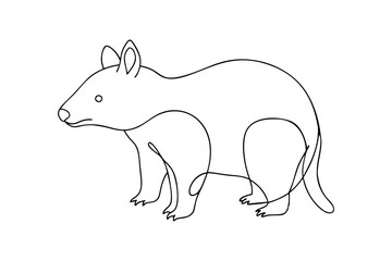  Wombat animal Single continuous minimal line art illustration
