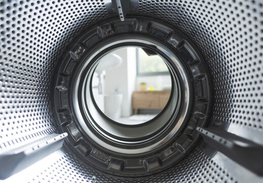Empty clean washing machine drum