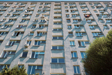 Brutalist building in the city © Radosaw