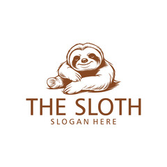 Lazy sloth logo vector illustration