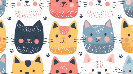 seamless pattern with cats