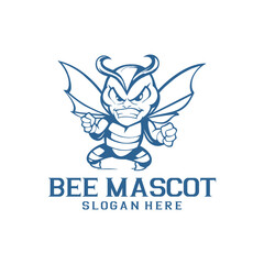 Bee mascot logo vector illustration