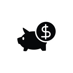 piggy investmen solid icon vector design good for website or mobile app