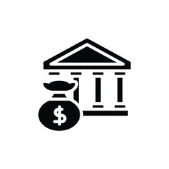 bank deposits solid icon vector design good for website or mobile app