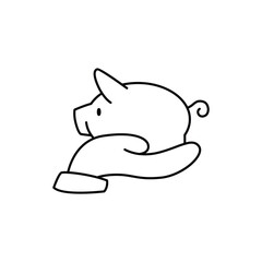 loan outline thin icon vector design good for website or mobile app