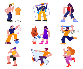Flat Illustrations of people's business activities
