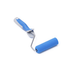 Professional paint roller on white background