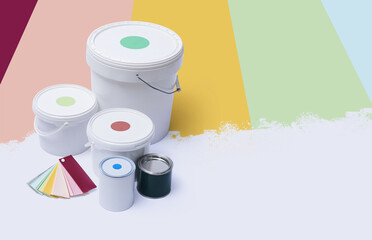 Painting tools and color swatches