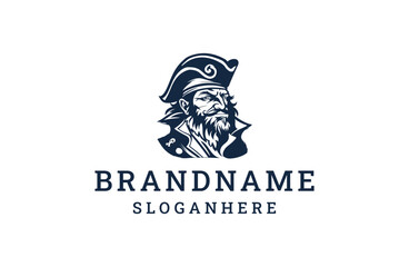 Fototapeta premium Pirate logo style icon design template flat vector
