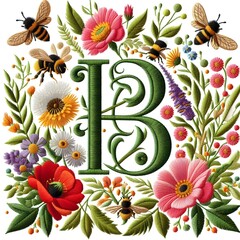 Chic Monogram Embroidery Design Personalized Elegance for Apparel & Accessories  Microstock