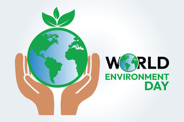 World environment day design, world, hand leaves illustration