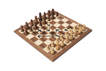 Chessboard on white background