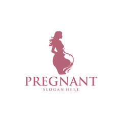Pregnant woman logo vector illustration