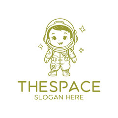 Astronaut boy logo vector illustration