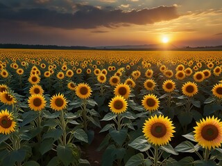 Obraz premium field of the sunflowers