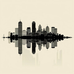 Boston city vector skyline silhouette