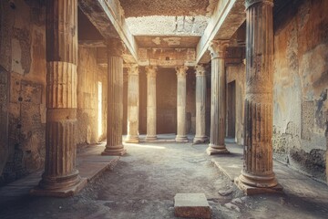 Podium in Ancient greek mythology style interior design - Ai. Beautiful simple AI generated image in 4K, unique.